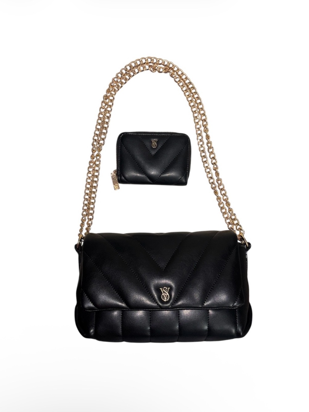 🖤New Victoria’s Secret Black Quilted Bag & Wallet Set🖤